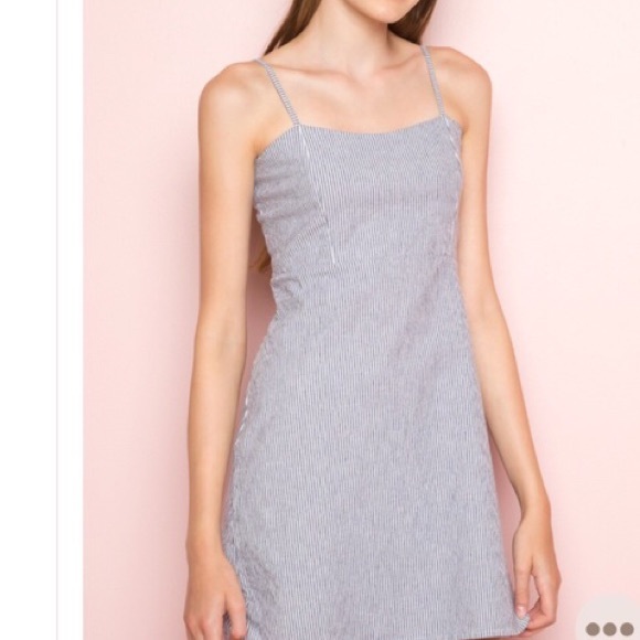 brandy melville blue and white striped dress
